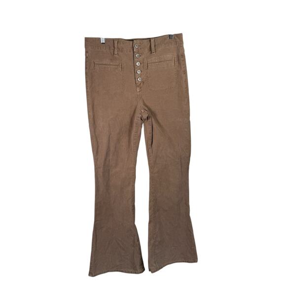 American Eagle Super High Rise Flare Corduroy Pants Boho Festival Womens 10 - Picture 1 of 8